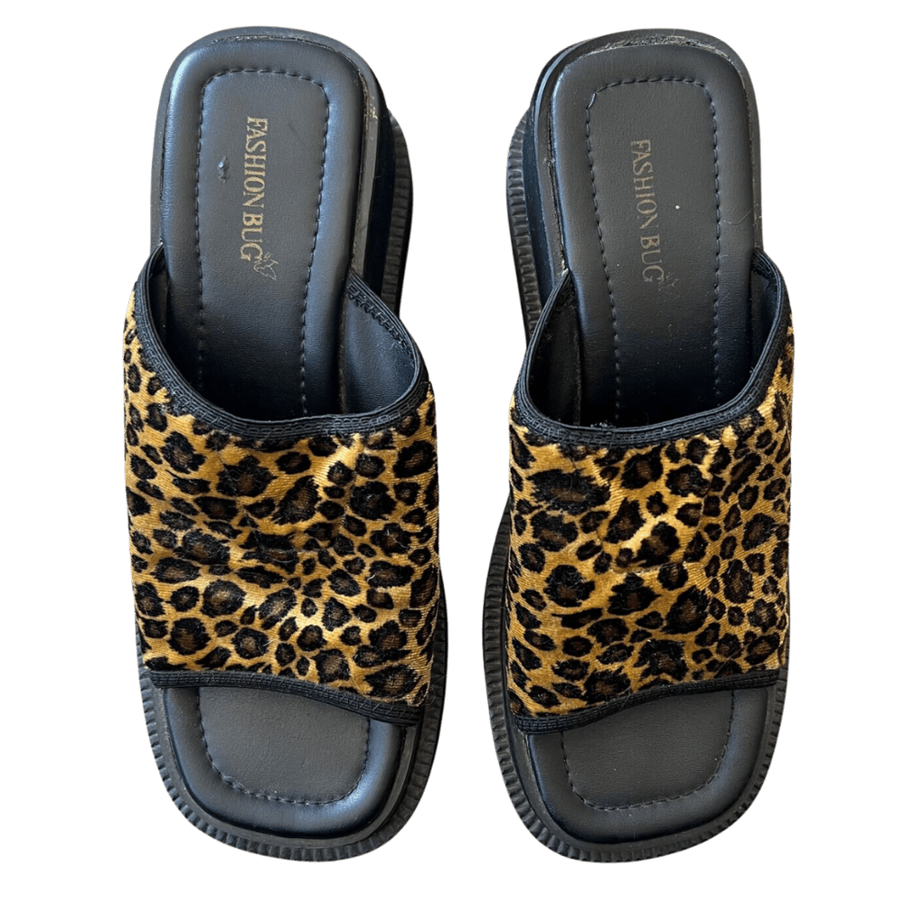 Image of LEOPARD PRINT PLATFORM SLIDES
