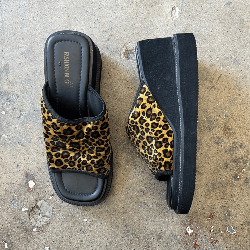 Image of LEOPARD PRINT PLATFORM SLIDES
