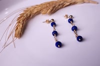 Image 3 of Lapis Lazuli Dangles Earring/14k Gold filled/925 Sterling silver Elegant Dangle Earrings
