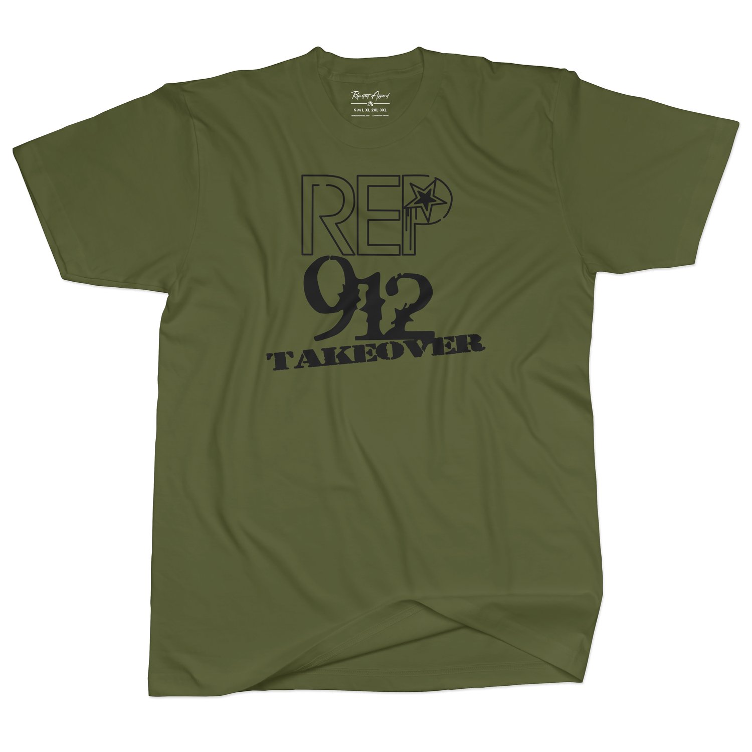 Image of The "TakeOver" Tee (Fatigue Green and Black)