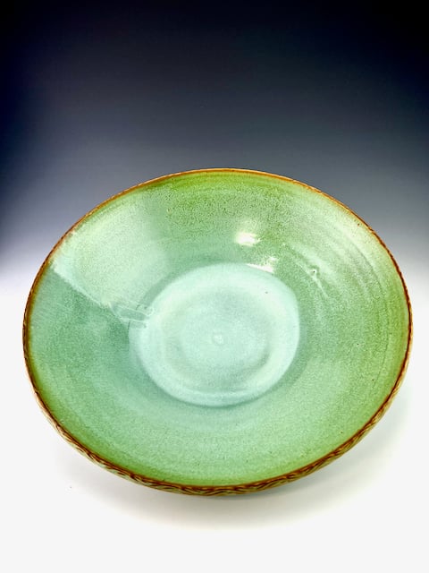 Image of Wide bowl, textured rim (BSG/CuAsh)