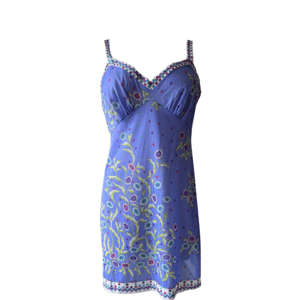 Image of EMILIO PUCCI SLIP DRESS - BLUE/PURPLE