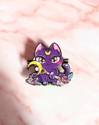 Image of 1.75" Luna Cat Enamel Pin