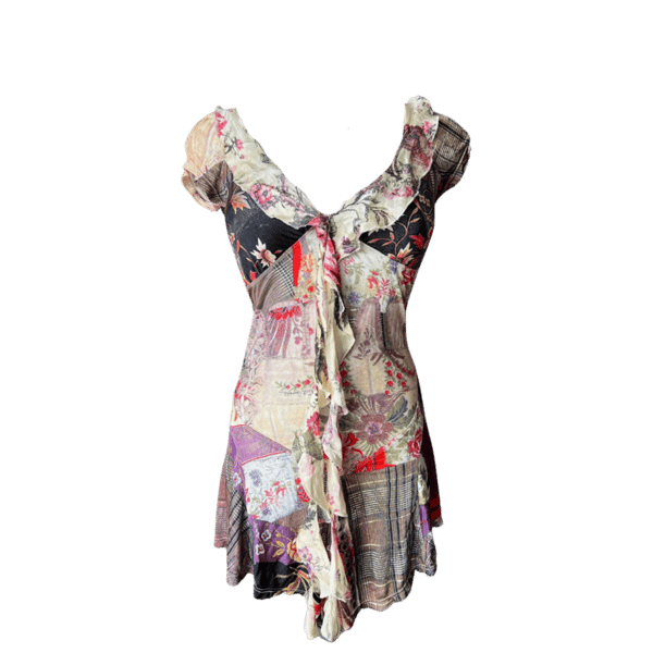 Image of JUST CAVALLI PATCHWORK MINI DRESS