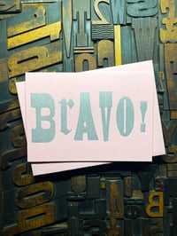 Image 7 of Bravo! | Typographic Letterpress Card | Metallic Inks On Candy Pink