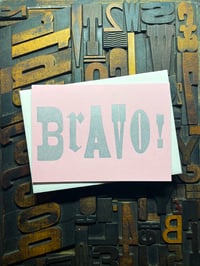 Image 6 of Bravo! | Typographic Letterpress Card | Metallic Inks On Candy Pink