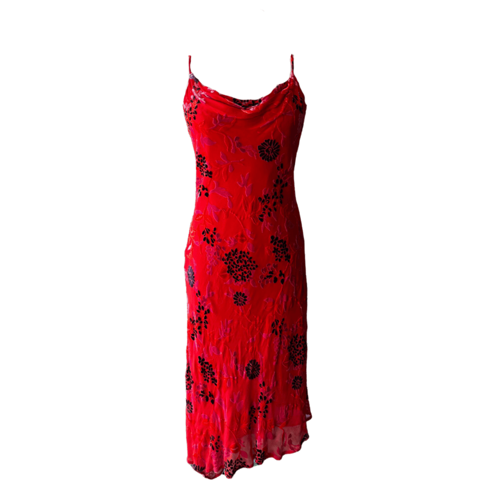 Image of LILY RED FLORAL DRESS