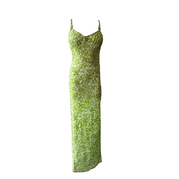 Image of VIVIENNE TAM GREEN BEADED DRESS