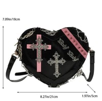 Image 3 of Y2K Gothic Woman Heart Shoulder Bag