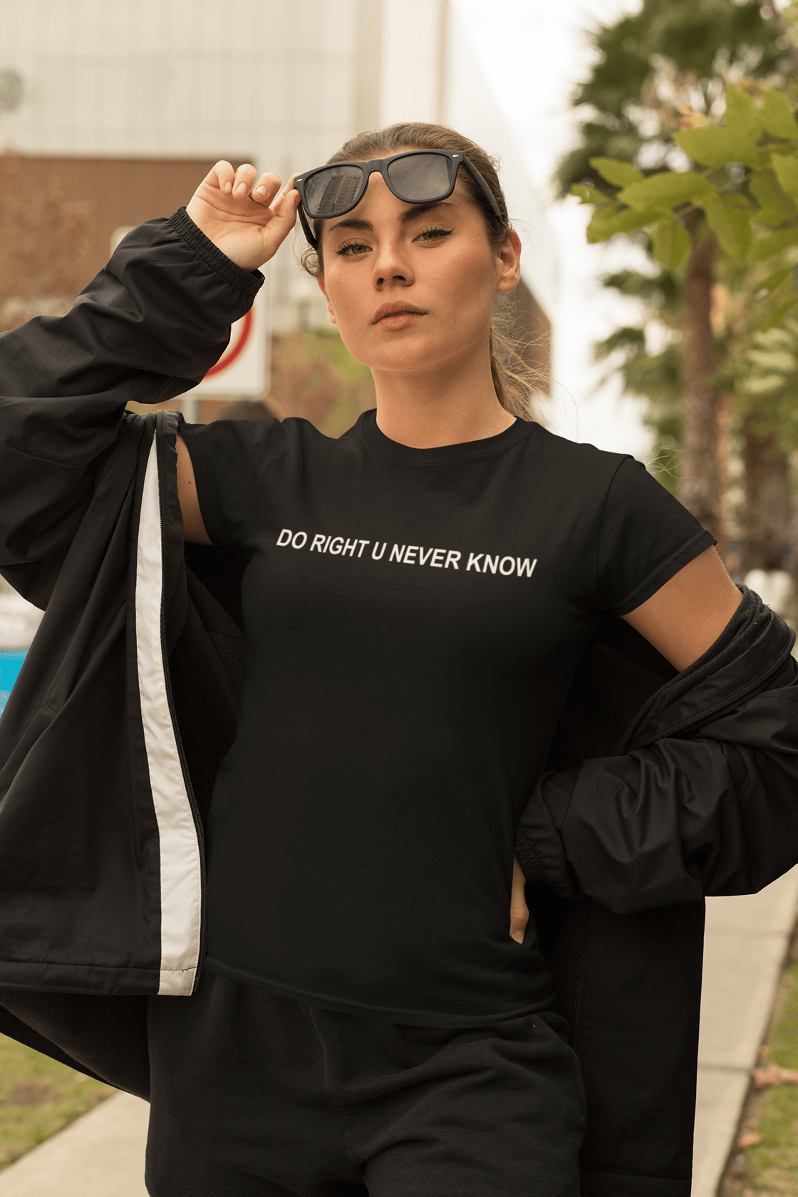 Image of "Do Right U Never Know" Black Tee