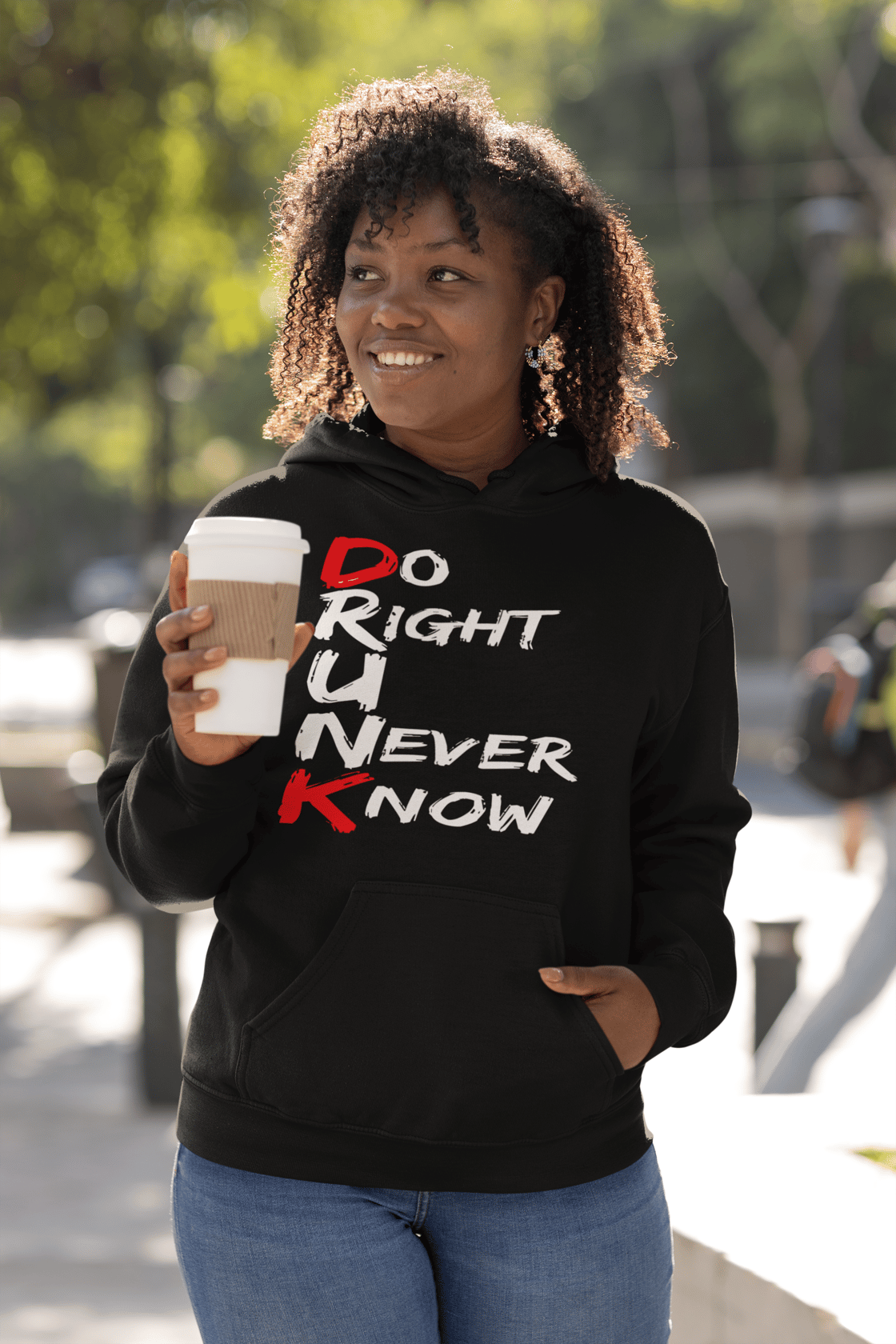 Image of DRUNK WEAR BY LD – Black & Gold “DO RIGHT U NEVER KNOW” Hoodie