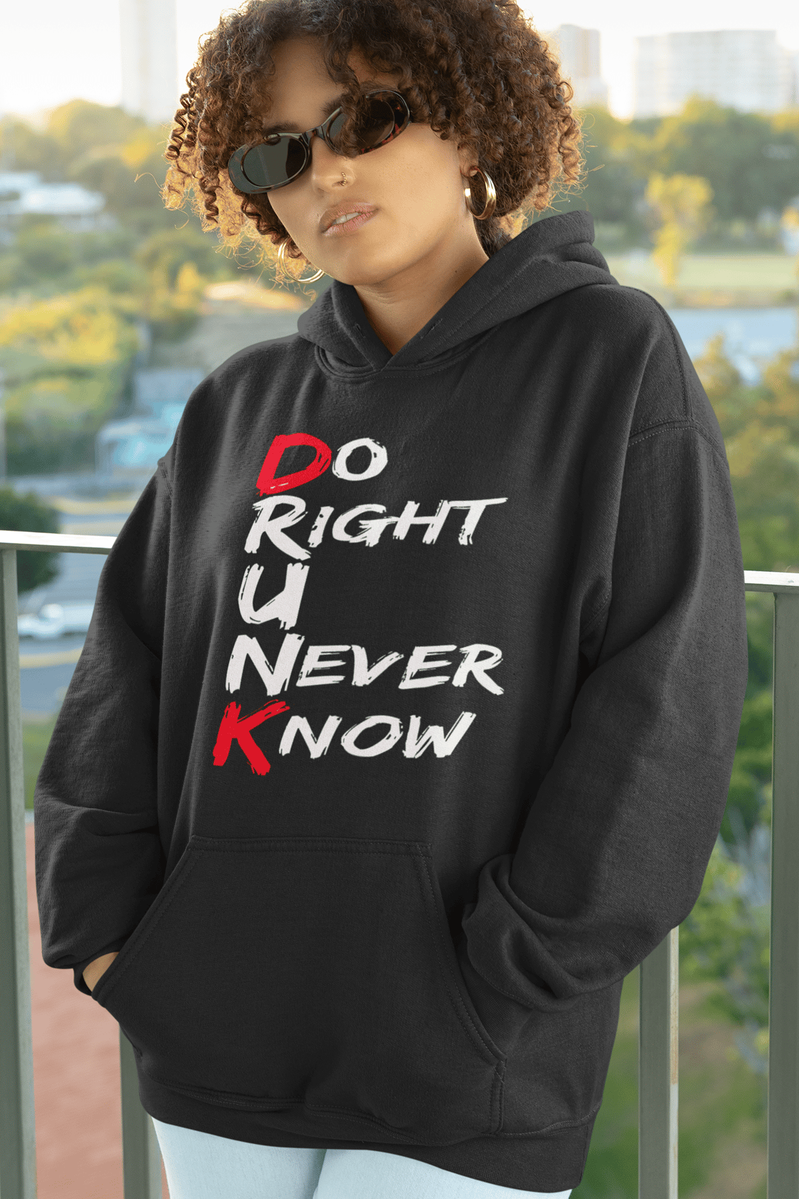Image of DRUNK WEAR BY LD – Black & Gold “DO RIGHT U NEVER KNOW” Hoodie
