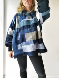 Image 2 of Linen patchwork hoody