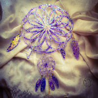 Image 1 of Prisma Suncatcher flower of life (purple)