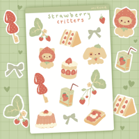 Strawberry Critters Sticker Sheet