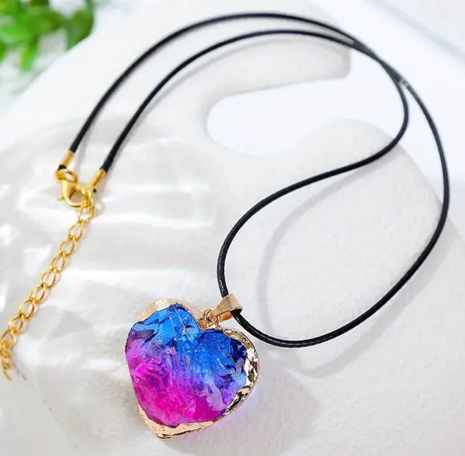 Image of Rainbow Heart Necklace 🌈