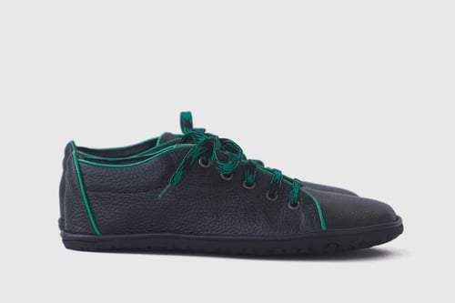 Image of Barefoot sneakers in Pebbled Black & Green Trim - 43.5 EU -  Ready to Ship