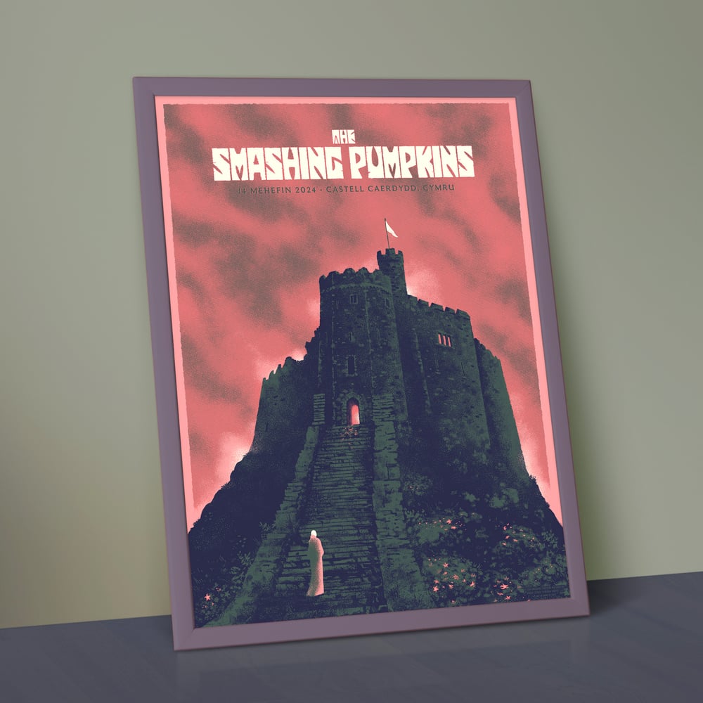Image of the Smashing Pumpkins - Cardiff Castle 2024 - silkscreen concert poster