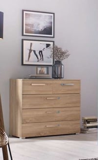 Image 2 of BEDROOM BUNDLE (GLIDEROBE, CHEST OF DRAWERS, 2 X BEDSIDES) - Oak