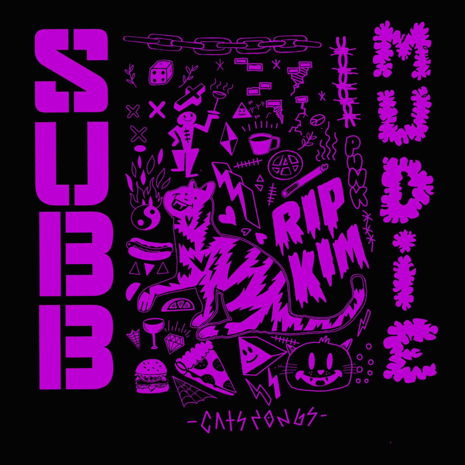 Image of Mudie X Subb " CATS SONGS" T-Shirt