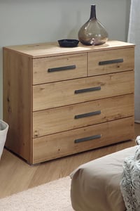 Image 2 of BEDROOM BUNDLE (GLIDEROBE, CHEST OF DRAWERS, 2 X BEDSIDES) - Oak / Grey