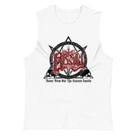 Image 1 of ABSU - NEVER BLOW OUT THE EASTERN CANDLE (RED & BLACK) MUSCLE SHIRT
