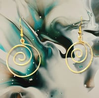 Image 1 of hoop swirl earrings