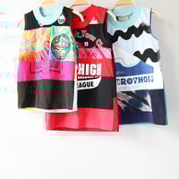 Image 1 of graphic patchwork mix all gender tee top shirt boys girls kids child tshirt tank top sleeveless