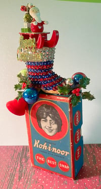 Fun! Vintage Sewing Notions Box Christmas Decoration