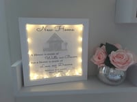 Image 2 of Personalised new home box frame, New home gift, New home Light up frame 