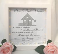 Image 9 of Personalised new home box frame, New home gift, New home Light up frame 