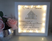 Image 3 of Personalised new home box frame, New home gift, New home Light up frame 