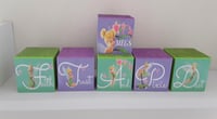 Image 3 of Tinkerbell Inspired Wood Blocks, Tinkerbell Blocks, Tinkerbell Centrepiece, Faith Trust and Pixiie D