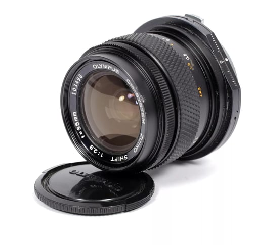 Image of Olympus OM Shift 35mm F2.8 lens with case (#8160)