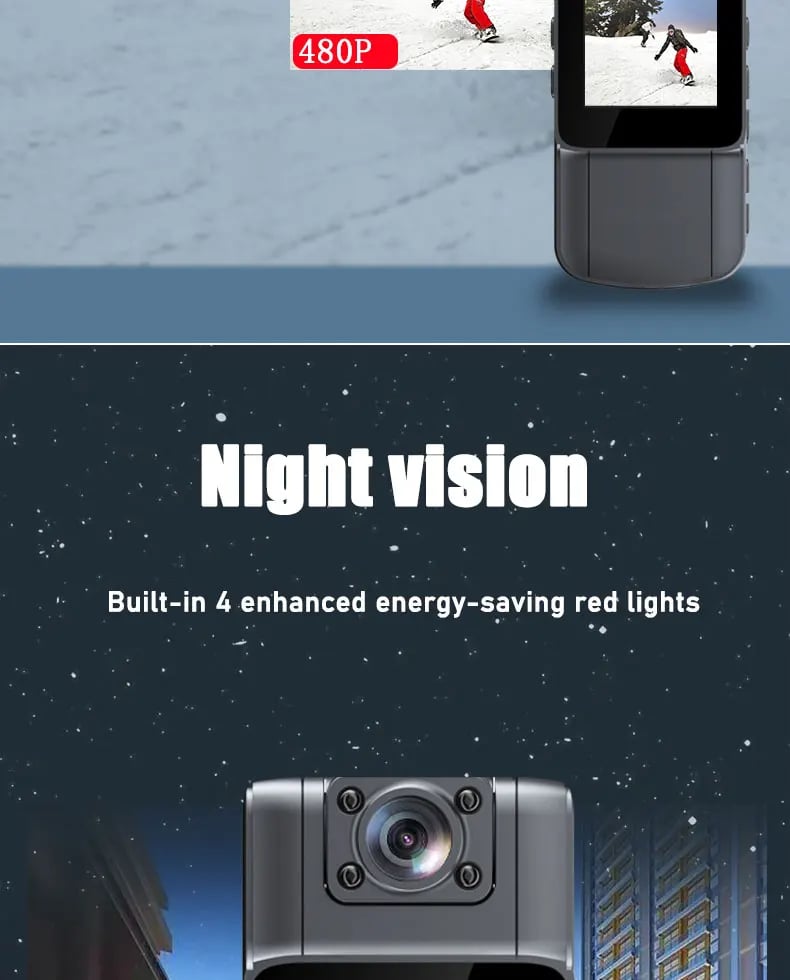 1080P HD Mini Camera - Portable BodyCam with Night Vision