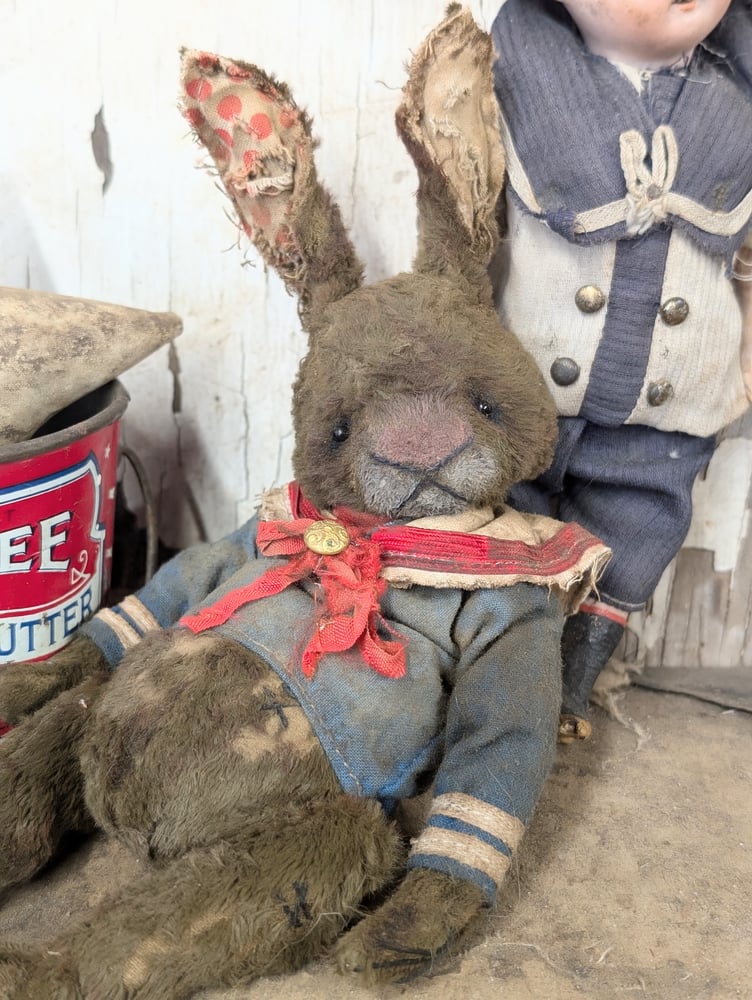 Image of 7" (9" incl ears)  Vintage Sailor Bunny Rabbit by Whendi's Bears