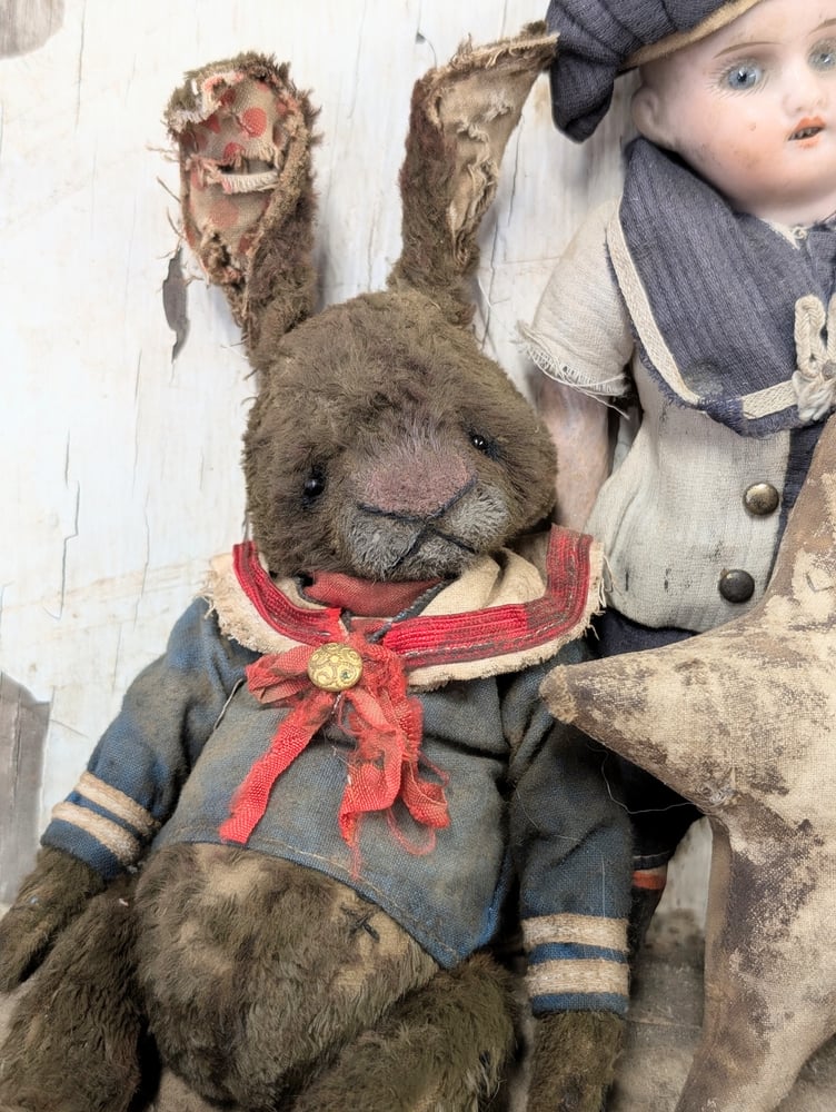 Image of 7" (9" incl ears)  Vintage Sailor Bunny Rabbit by Whendi's Bears