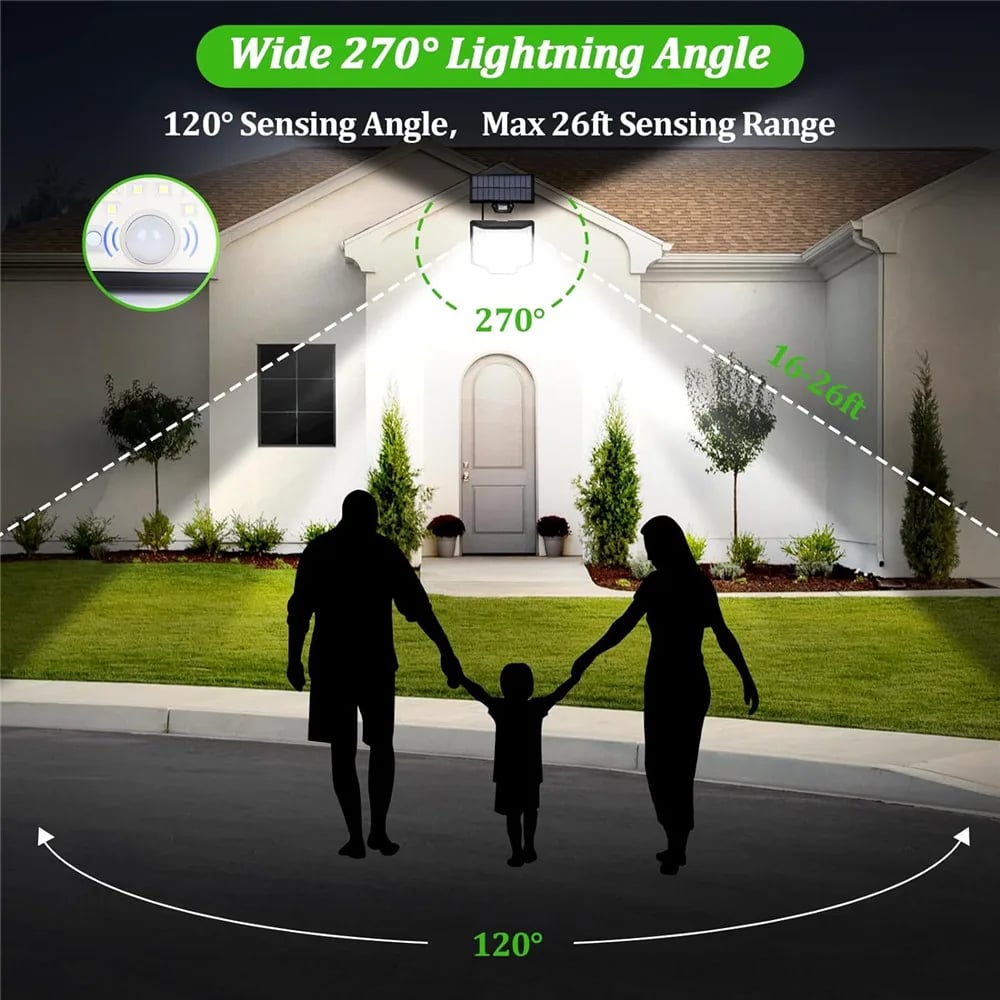 172LED Solar Light Outdoor Waterproof Motion Sensor Floodlight with Remote Control