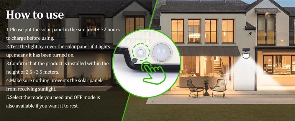 172LED Solar Light Outdoor Waterproof Motion Sensor Floodlight with Remote Control