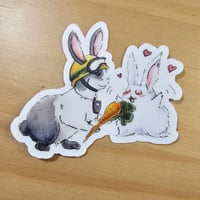 Image 2 of Rabbit Rescues Hungry Bunny Transparent Vinyl Sticker 