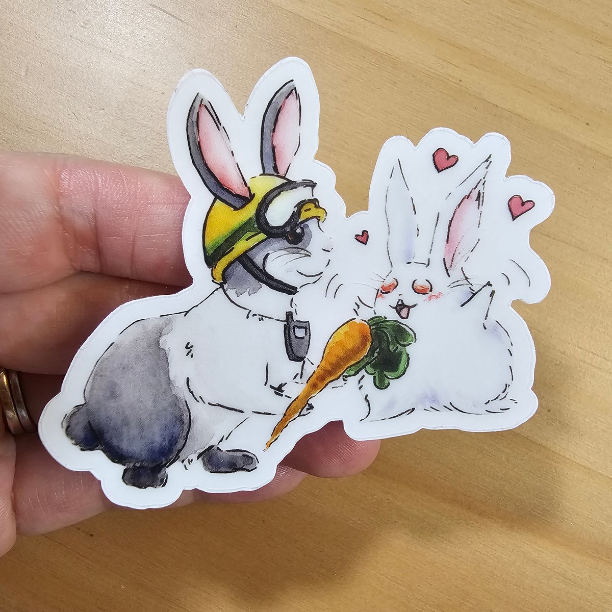 artofthecards — Rabbit Rescues Hungry Bunny Transparent Vinyl Sticker