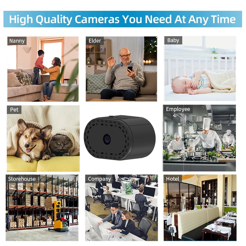Mini Wireless WiFi Remote Monitor Camera - Tiny Smart IP Camera with 32GB SD Card
