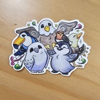 Image 2 of Come Floo with Us! Transparent Vinyl Sticker for the Bird Lovers