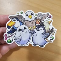 Image 1 of Come Floo with Us! Transparent Vinyl Sticker for the Bird Lovers