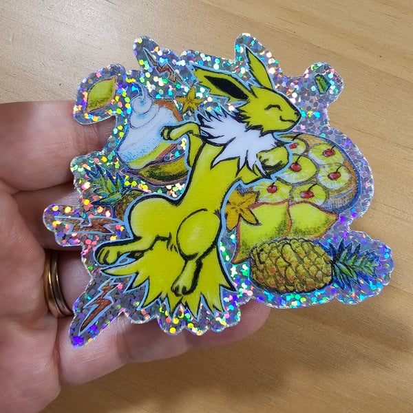 Image of Yellow Sweets Jolteon Glitter Sticker