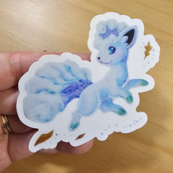 Image of Alolan Vulpix Transparent Vinyl Sticker 