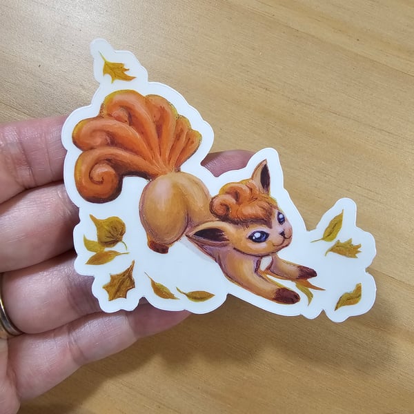 Image of Autumn Vulpix Transparent Vinyl Sticker 