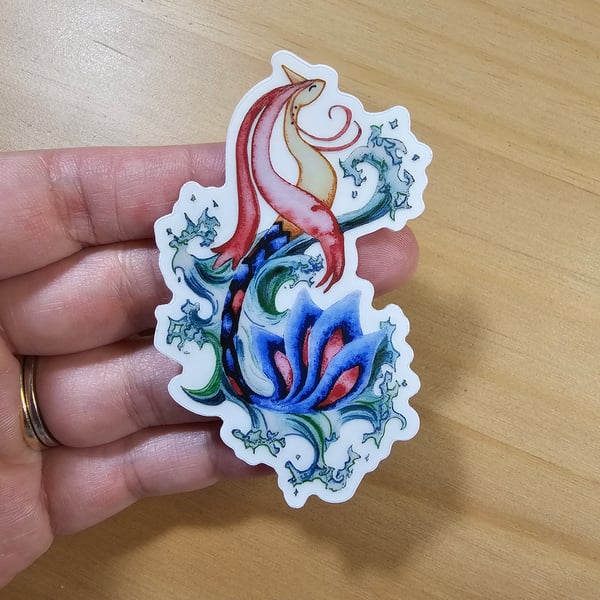 Image of Milotic Watercolor Transparent Vinyl Sticker 