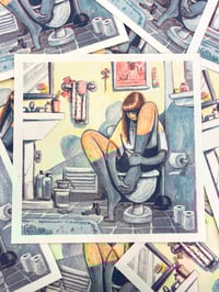 Image 2 of "Unremarkable Bathroom Scene" Riso print 
