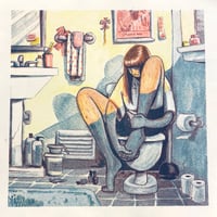Image 1 of "Unremarkable Bathroom Scene" Riso print 